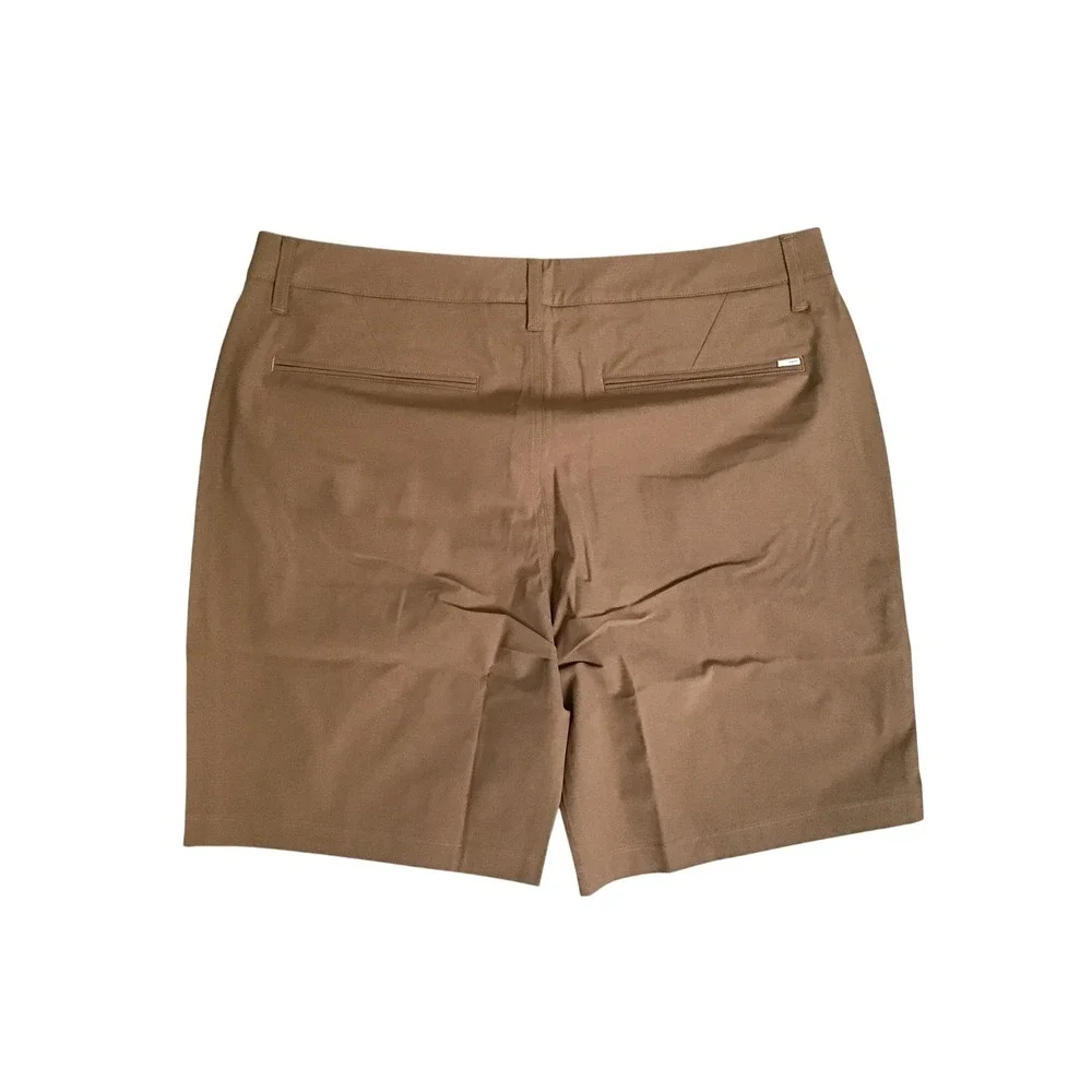 Vuori Men's Camel Flat Front Slash Pockets Meta Chino Shorts Size 36 NWT